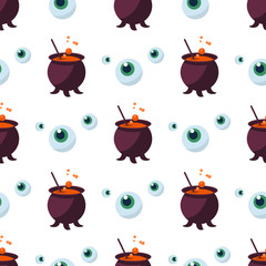 Halloween seamless pattern ghost scary vector.
