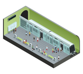 Subway Station Isometric Illustration