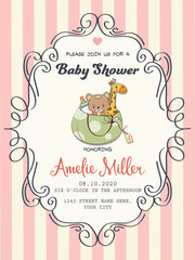 Delicate baby girl shower card