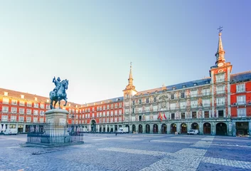 Abwaschbare Fototapete Madrid Morgenlicht am Plaza Mayor in Madrid, Spanien