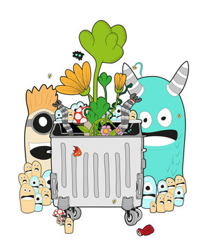Learn how to recycle with monsters