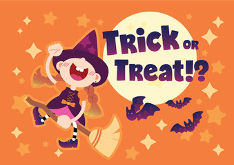 Halloween witch girl costume background vector