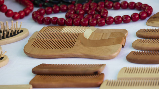 wooden comb and necklace