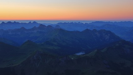 Obraz premium Summer sunset in the Swiss Alps