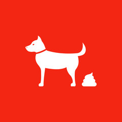 Clean up after pets icon. Feces sign.