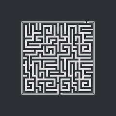 Maze emblem. Abstract maze element.