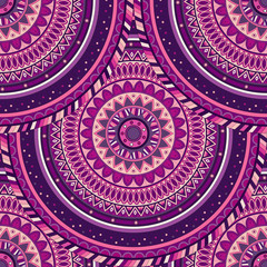Ornate floral seamless texture, endless pattern with vintage mandala elements.