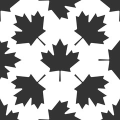 Canadian Maple Leaf icon pattern on white background. Vector Illustration