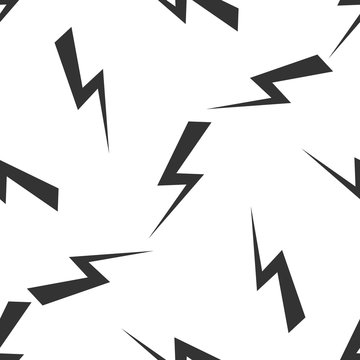 Lightning bolt icon pattern on white background. Vector Illustration