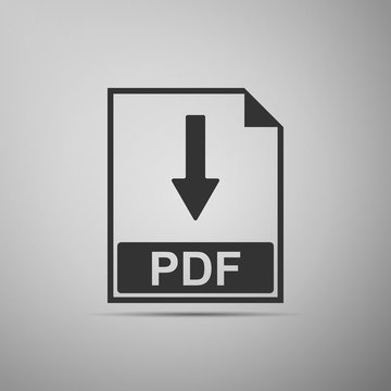 PDF flat icon on grey background. Adobe illustrator