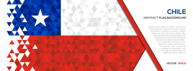Abstract polygon Geometric Shape background.Chile flag