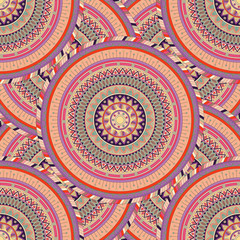 Ornate floral seamless texture, endless pattern with vintage mandala elements.