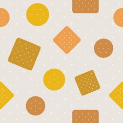 Biscuit,craker and polka  background vector,design for wrapping paper pattern