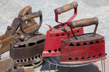old iron and tools