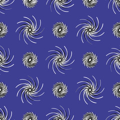 Black white flower abstract seamless pattern