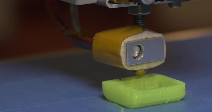 In ECC Sokolniki, Moscow at exhibition of 3D Expo on a 3D printer printed plastic object. Printing technology