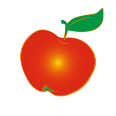 Red apple abstract sign pattern