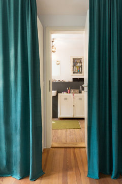 Corridor to bathroom in house