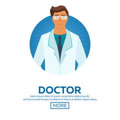 Young Doctor. Vector illustration.