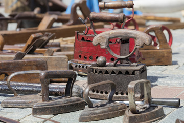 old iron and tools