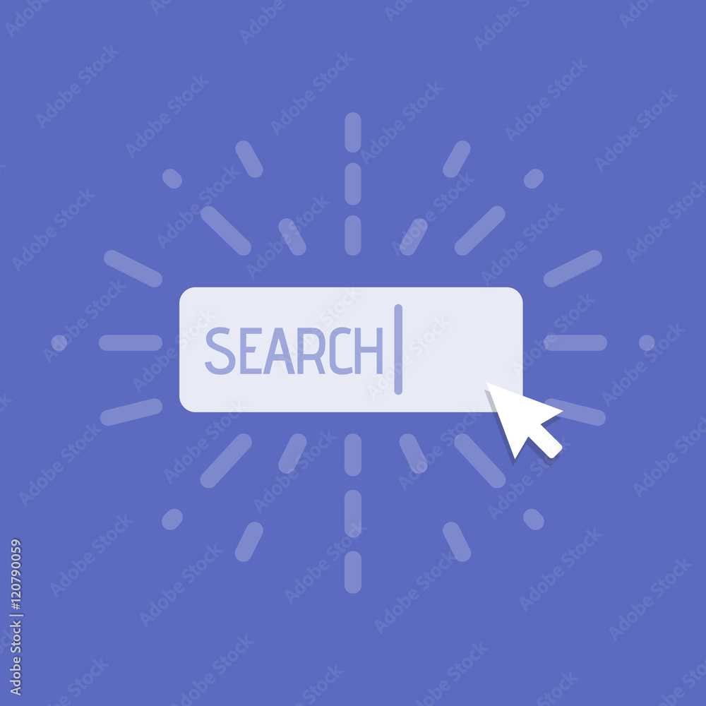 Aufkleber concept of using web search. vector illustration