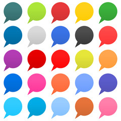 Flat speech bubble sign web icon circle shape