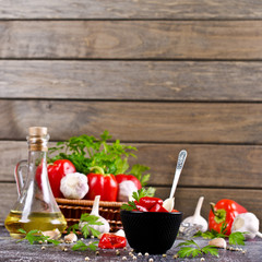 Appetizer of pickled red peppe