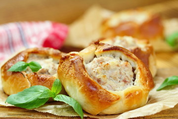 Traditional russian meat pies belyashi