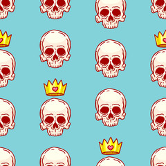 seamless skulls and crowns