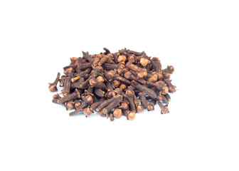 Spice cloves on white background