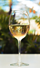 glass of chilled white wine