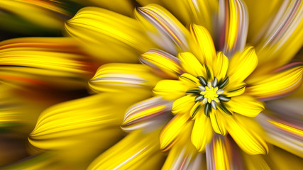 Fototapeta premium Exotic flower. Dance of flower petals. 3D surreal illustration. Sacred geometry. Mysterious psychedelic relaxation pattern. Fractal abstract texture. Digital artwork graphic astrology magic