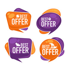 best offer, vector collection of bright halloween discount bubbl