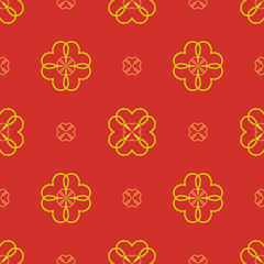 Yellow flowers on red background.