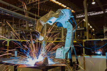 Robot welding assembly automotive part 