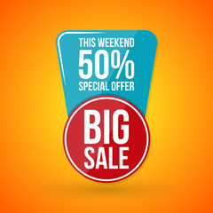 Sale vector, special offer 50 off