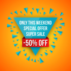 Sale vector, special offer 50 off