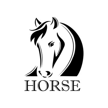 horse head isolated vector black logo on a white background