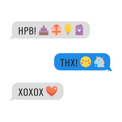 Messages with cute emoji and text. Part four.