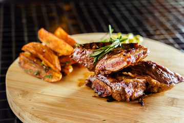 tasty steak with sauce