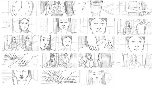 Pencil storyboards