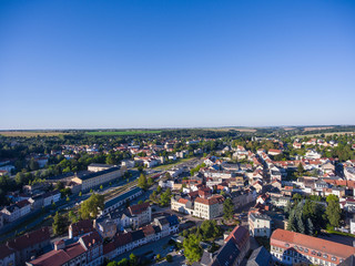 Fototapeta na wymiar aerial view town schmoelln thuringia germany