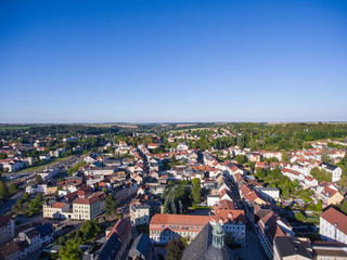 Fototapeta na wymiar aerial view town schmoelln thuringia germany