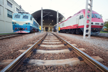Obraz premium locomotives on the railroad