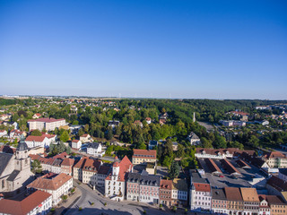 aerial view town schmoelln thuringia germany