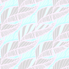 Hand Drawn Feather Seamless Background