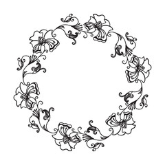 Hand Drawn Ornamental Circle Frame