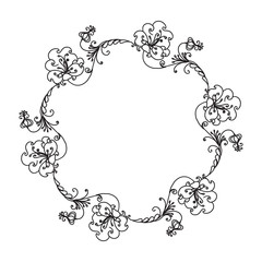 Hand Drawn Ornamental Circle Frame