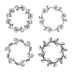 Hand Drawn Ornamental Circle Frame