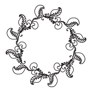 Hand Drawn Ornamental Circle Frame
